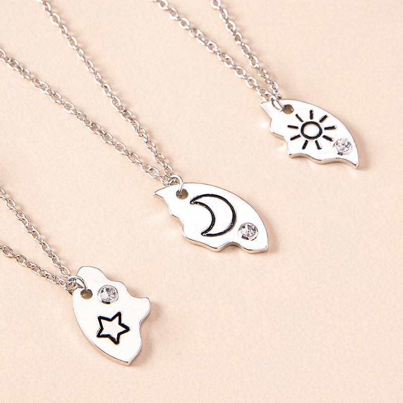 Matching Sun Moon Star Necklace Set
