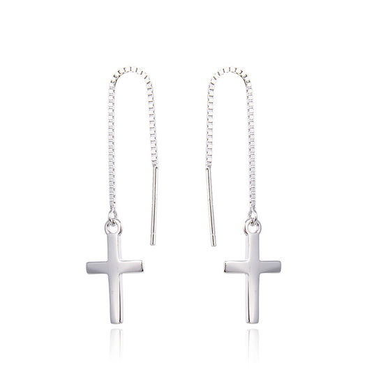 Floating Cross Earrings