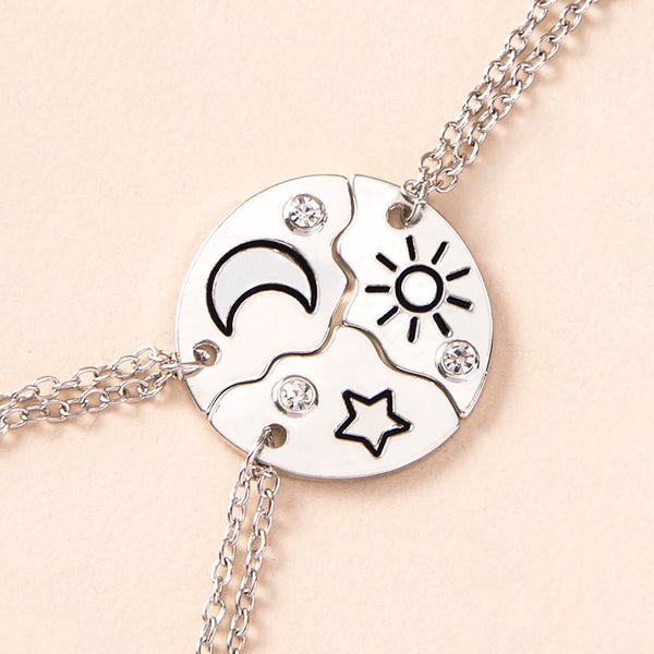 Matching Sun Moon Star Necklace Set