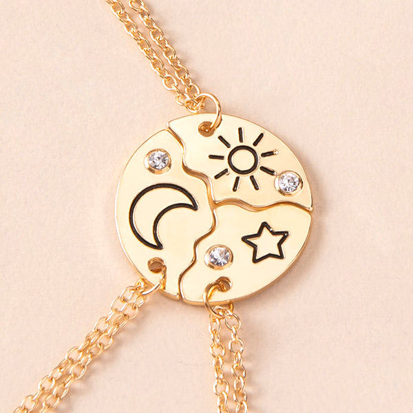 Matching Sun Moon Star Necklace Set